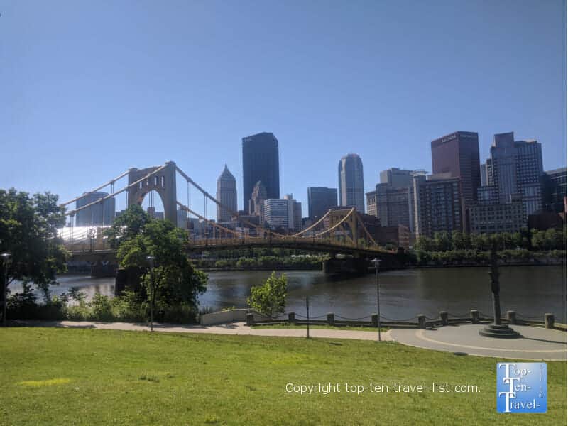 Scenic view of Pittsburgh via Alleghany Landing Park