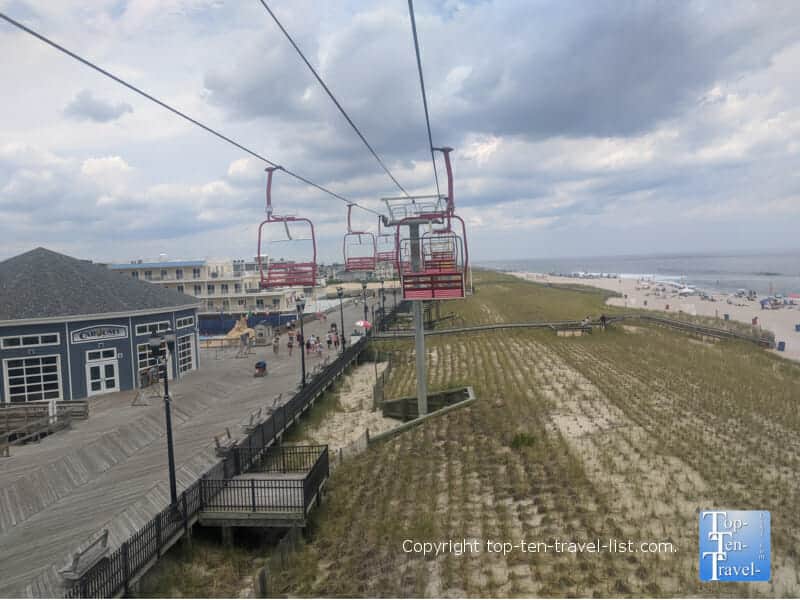 Beautiful beach views via the Sky Lift ride in Seaside Heights, New Jersey
