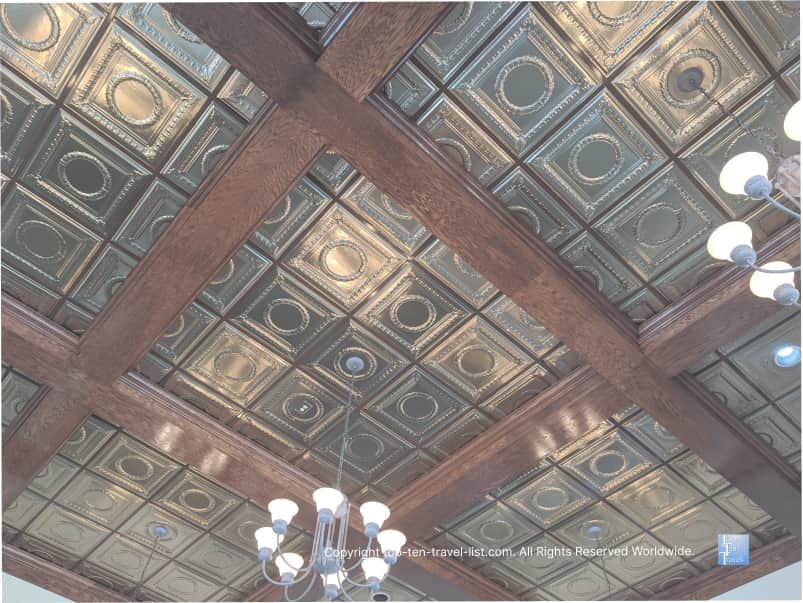 Fancy ceiling at the world's fanciest McDonald's in Asheville 