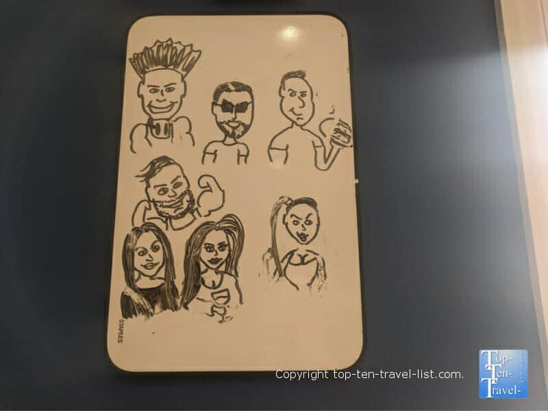 Cast member drawings at the Jersey Shore house