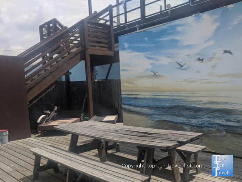 Picnic table at the Jersey Shore house
