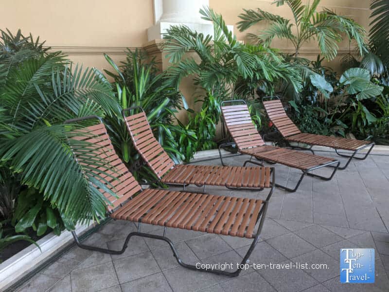 Lounge chairs at the Borgata pool