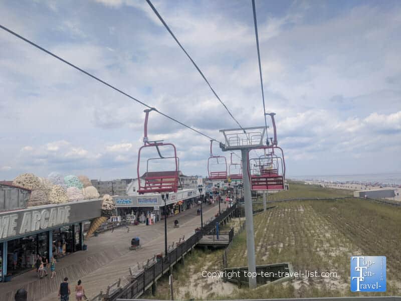 Skylift rides on the Seaside Heights boardwalk in New Jersey