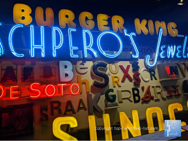 Burger King neon sign at American Sign Museum in Cincinnati