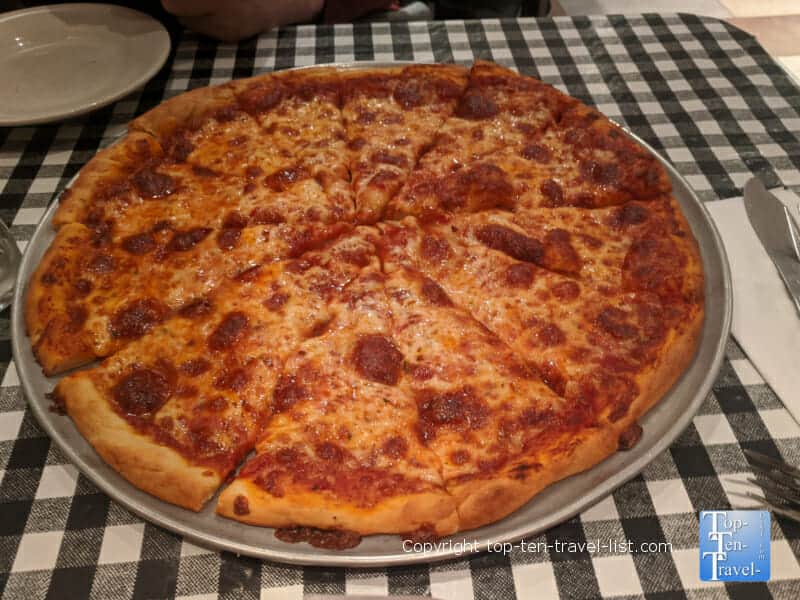 Pizza at Mama Santas in Cleveland's Little Italy neighborhood 