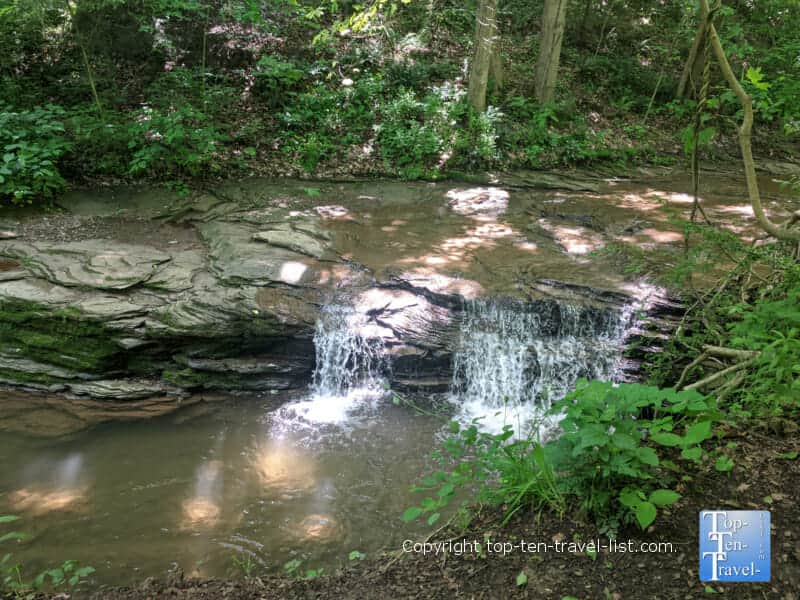 Waterfall at Settlers Cabin Park in Pittsburgh, PA