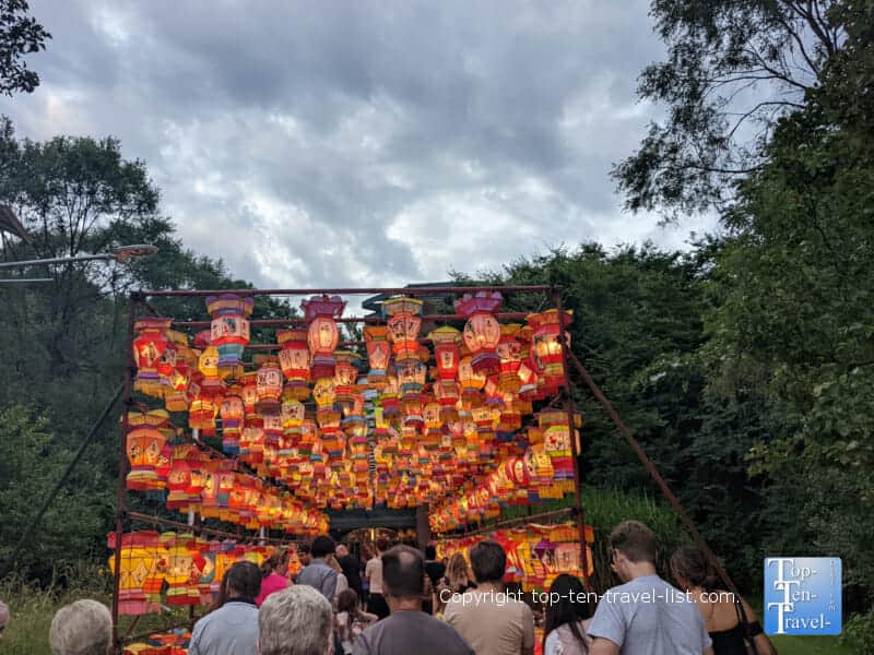 Colorful walkway at the Asian Lantern Festival at The Pittsburgh Zoo