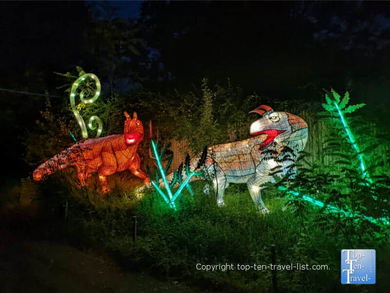 Dinosaur display at the Asian Lantern Festival at the Pittsburgh Zoo