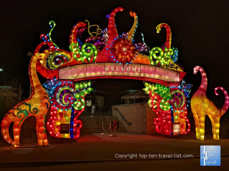 Entrance sign at the Asian Lantern Festival at the Pittsburgh Zoo