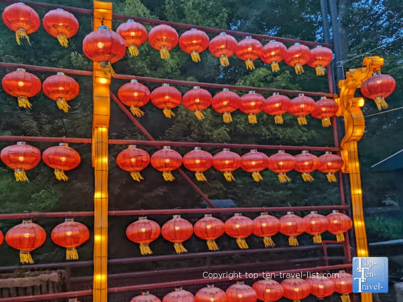Red lanterns at the Asian Lantern Festival at the Pittsburgh Zoo
