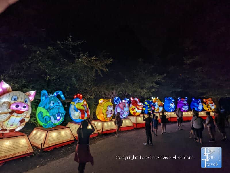 Chinese zodiac at the Asian Lantern Festival at the Pittsburgh Zoo.