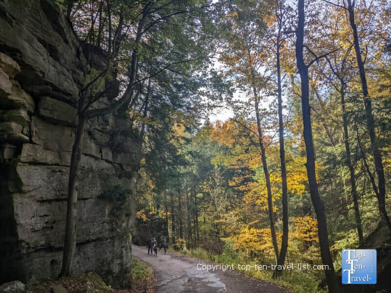 Giant boulder at McConnells Mill State Park in Lawrence County, PA