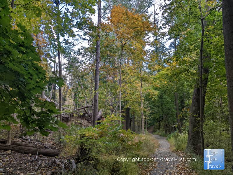 Quiet fall walk at Robin Hill Park in Coraopolis, Pennsylvania 