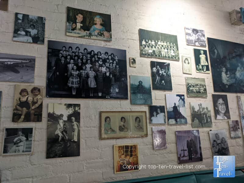 Vintage photos at Pamela's Diner in the Strip District of Pittsburgh