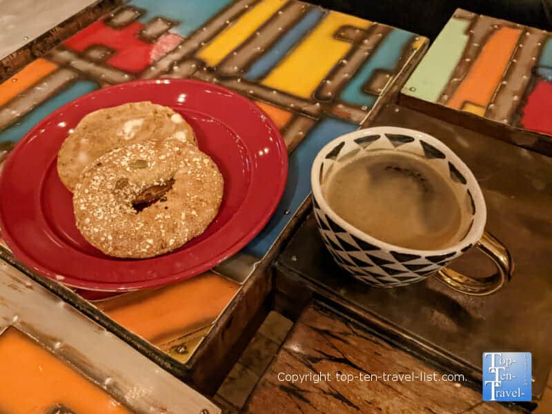 Pumpkin Spice bagel and Americano at Beans on Broad