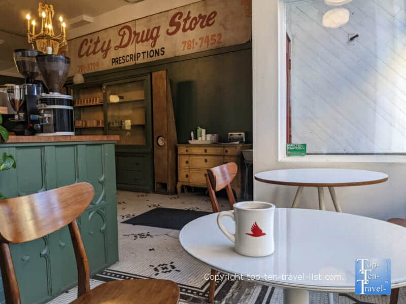 Historic vibe at Redhawk Coffee in Sharpsburg neighborhood of Pittsburgh 