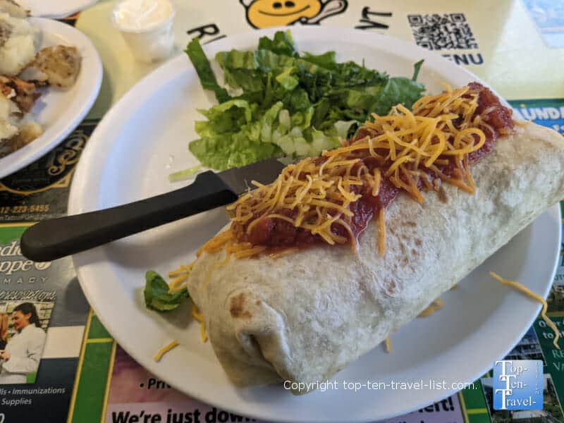 Veggie burrito at Dor-stop restaurant in Pittsburgh, PA