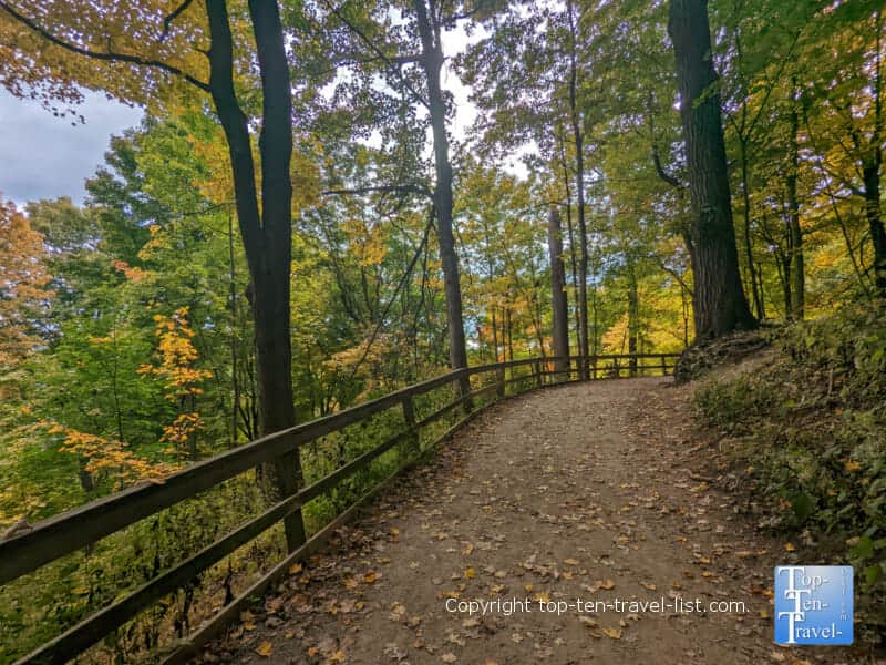 Beautiful autumn walk at Frick Park in Pittsburgh, Pennsylvania 