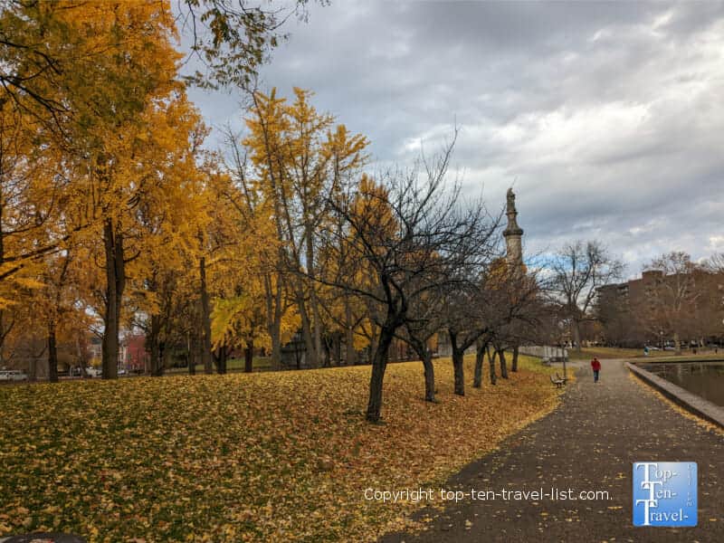 Autumn stroll at Allegheny Commons Park in Pittsburgh 