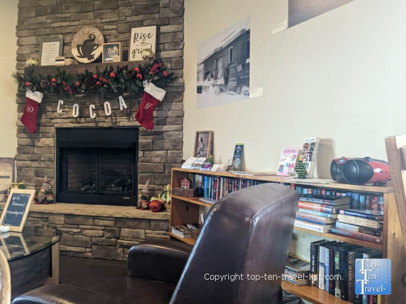 Cozy fireplace at Stanton Daily Grind in Stanton, PA