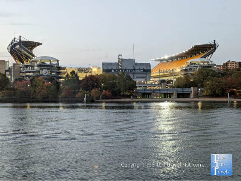 View of Heinz stadium from Point State Park in downtown Pittsburgh