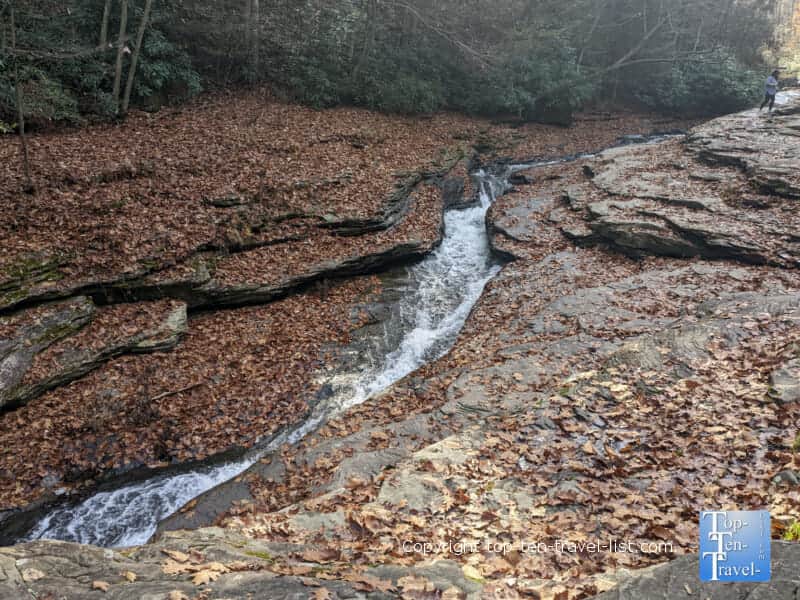 Natural waterslide at Ohiopyle State Park in Pennsylvania