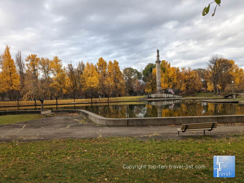 Picturesque fall day at Allegheny Commons - Pittsburgh's first park