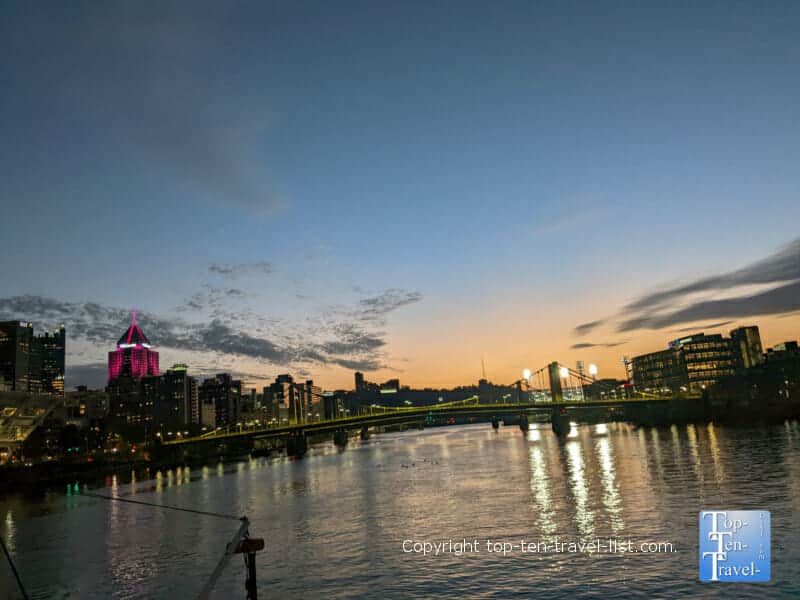 Pretty Pittsburgh sunset view along the Gateway Clipper