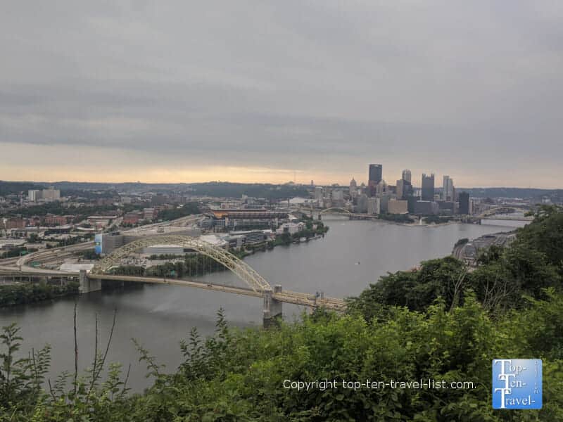 Pretty Pittsburgh skyline views via the West End Overlook