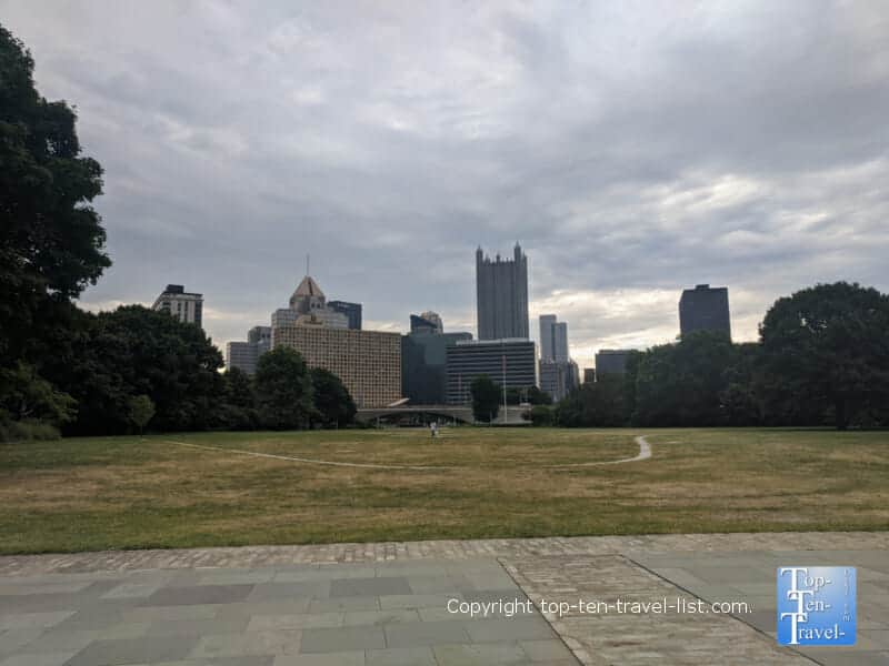 Skyline view at Point State Park in Pittsburgh