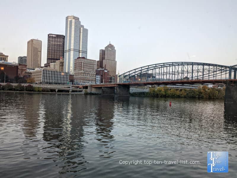 Scenic city view along the Gateway Clipper in Pittsburgh 