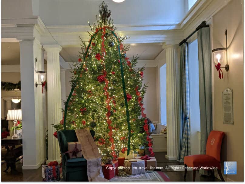 Beautiful Christmas tree at the Omni Bedford Springs