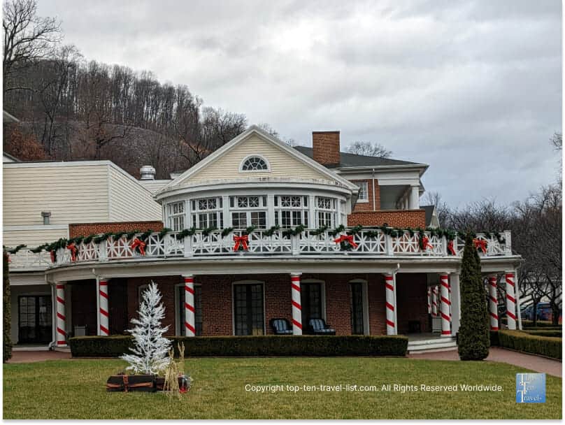 Cheerful Christmas decor at the Omni Bedford Springs