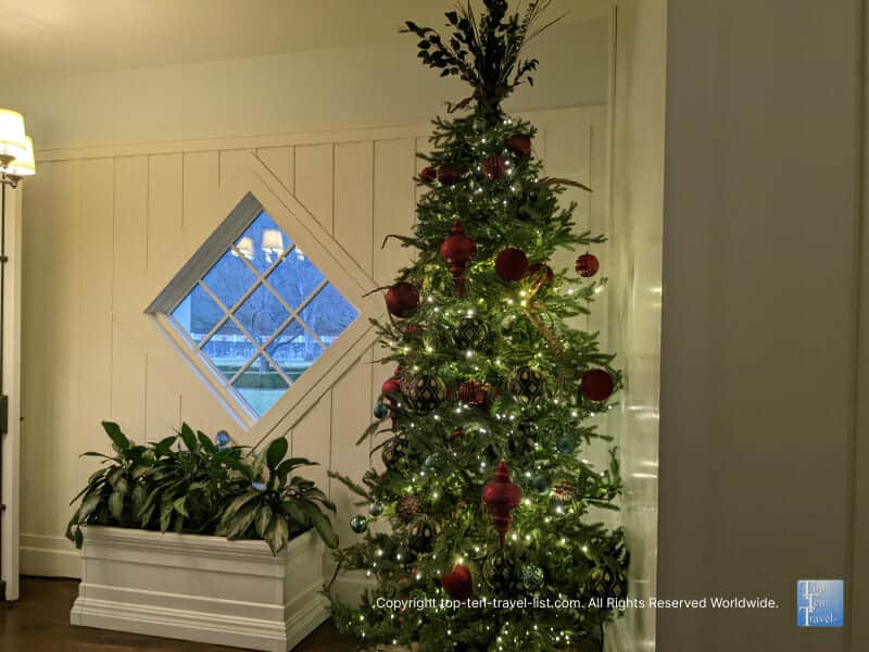 Festive Christmas tree at Omni Bedford Springs resort