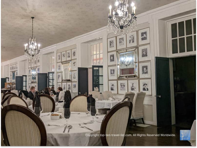 Dining at the beautiful Crystal Room at the Omni Bedford Springs