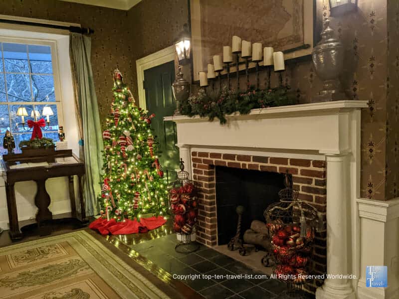 Beautiful fireplace at the Omni Bedford Springs resort