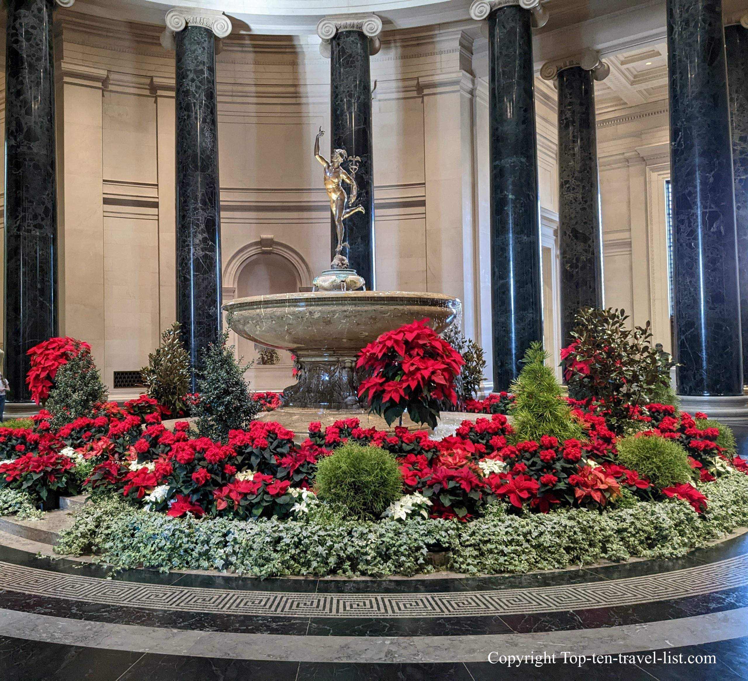 Holiday floral display at The National Gallery of Art in D.C.