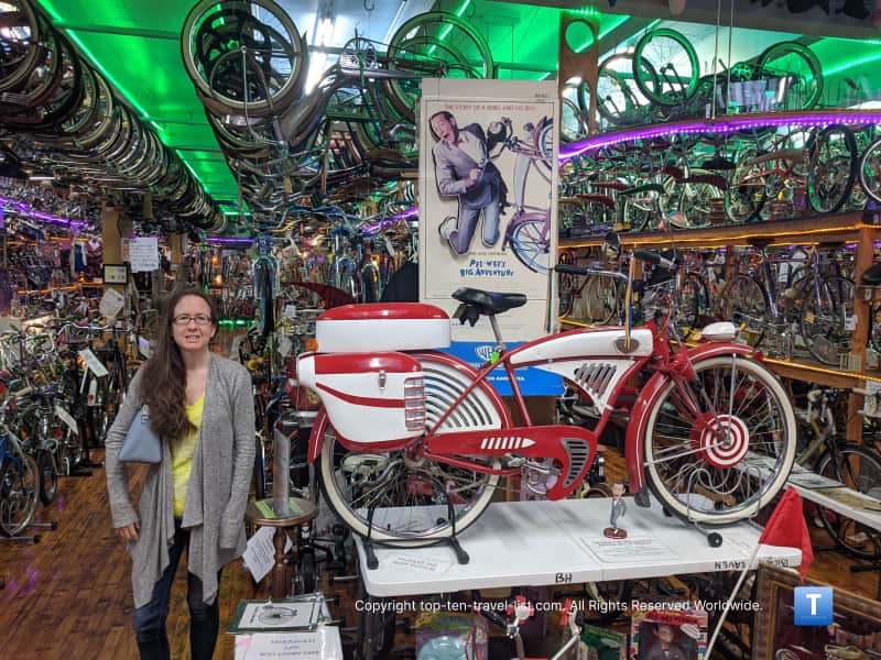 Pee Wee Herman's red bike at Bicycle Heaven in Pittsburgh