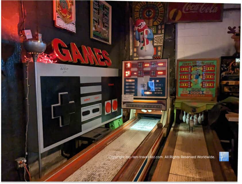 Arcade bowling at Pinball Perfection in Pittsburgh