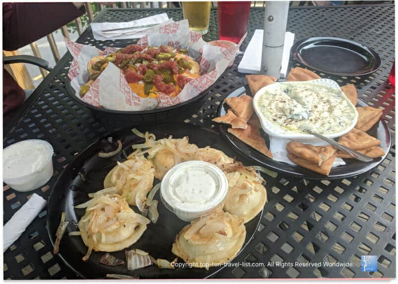 Delicious happy hour appetizers at Mike and Tony's in Moon Township, PA