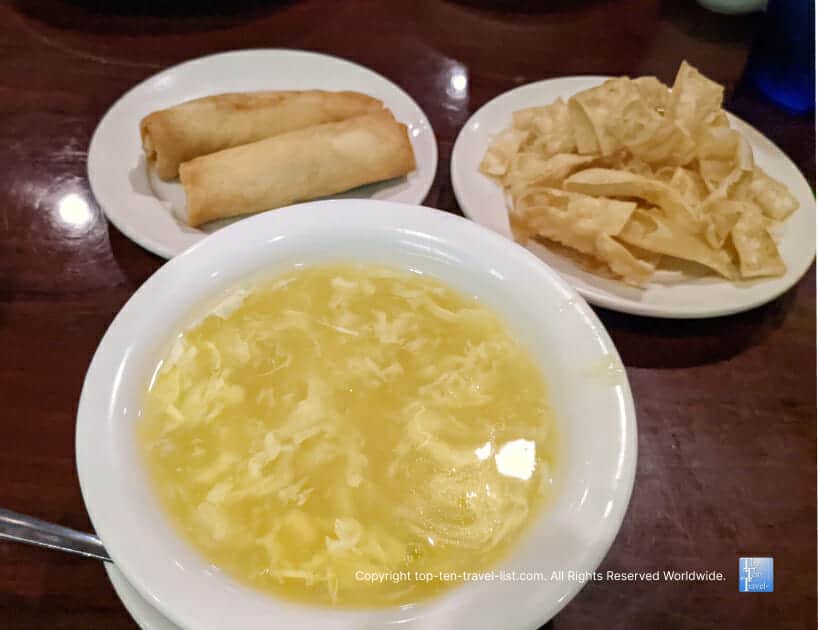 Delicious egg drop soup at Hunan Dynasty in Washington D.C.