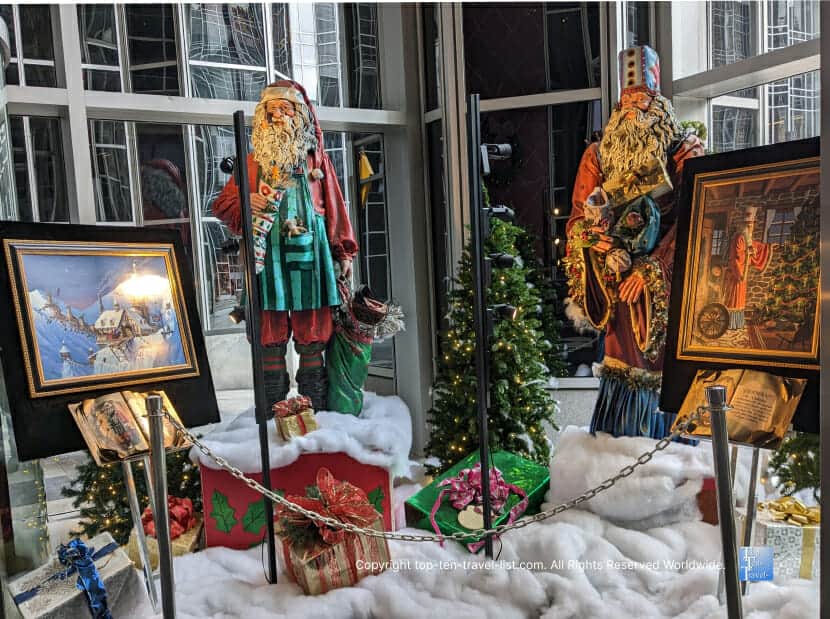 Festive Santas around the world exhibit in downtown Pittsburgh