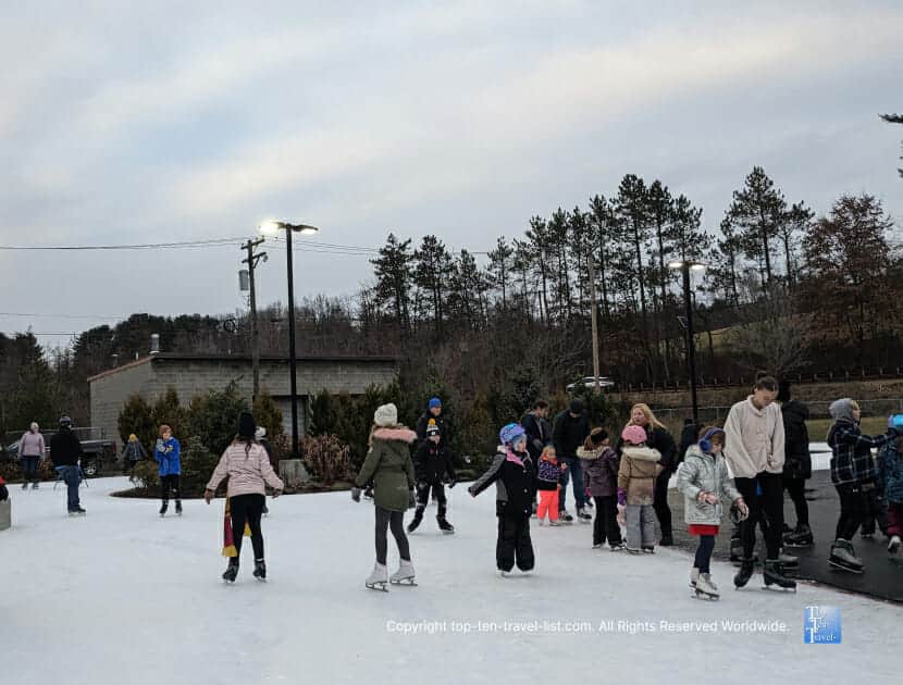 Skating at the South Park ice rink in Bethel Park, Pennsylvania