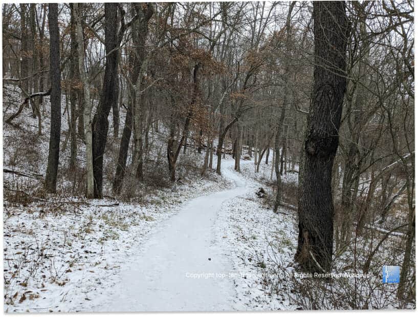 Snowy day at Pine Haven park in Wexford, PA