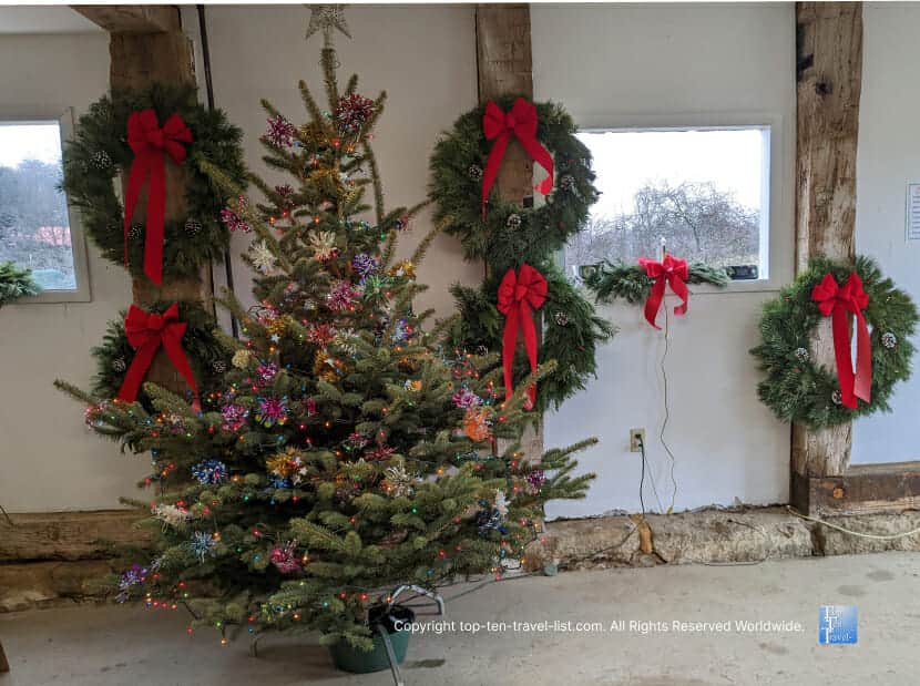 Christmas wreaths at Candletree Farms