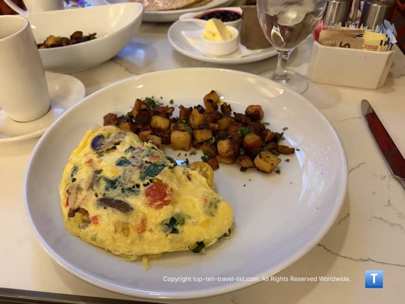 Veggie omelet at The Terrace Room at the Omni William Penn
