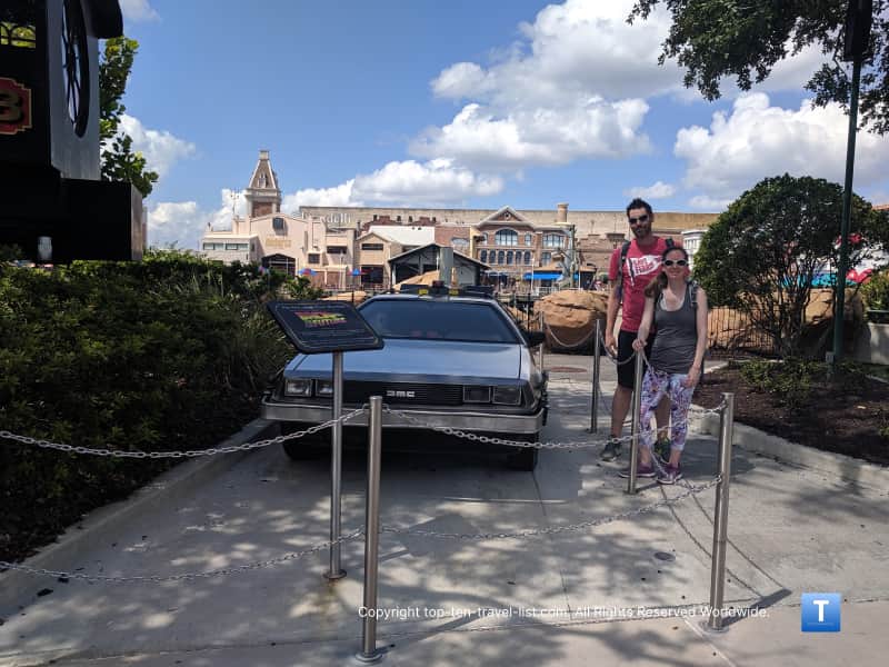 Back to the Future Delorean at Universal Studios