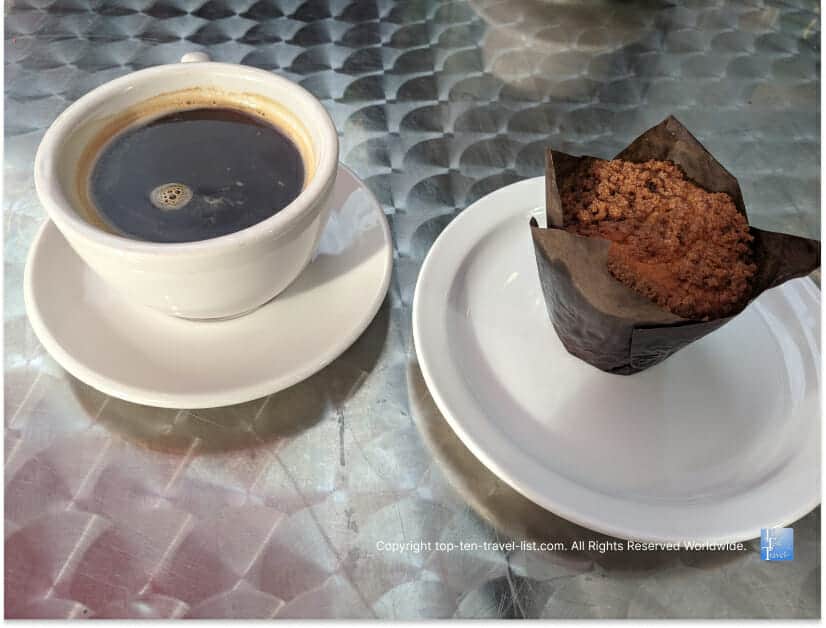 Muffin and Americano at Mediterra Cafe in Mt. Lebanon, PA