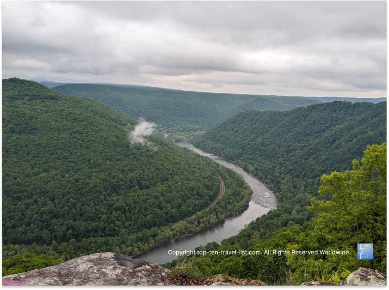 Gorgeous river view at New River Gorge National Park in West Virginia 