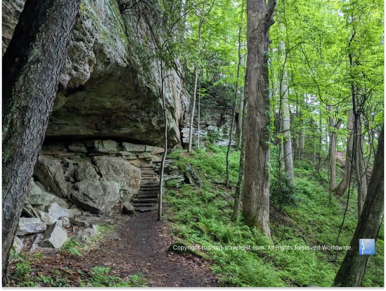 Hiking the Tunnel Trail at New River Gorge National park in West Virginia